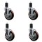 Service Caster 5'' Maroon Poly Swivel 1-5/8'' Expanding Stem Caster Set with Brake, 4PK SCC-EX20S514-PPUB-MRN-TLB-158-4 - alternate 1